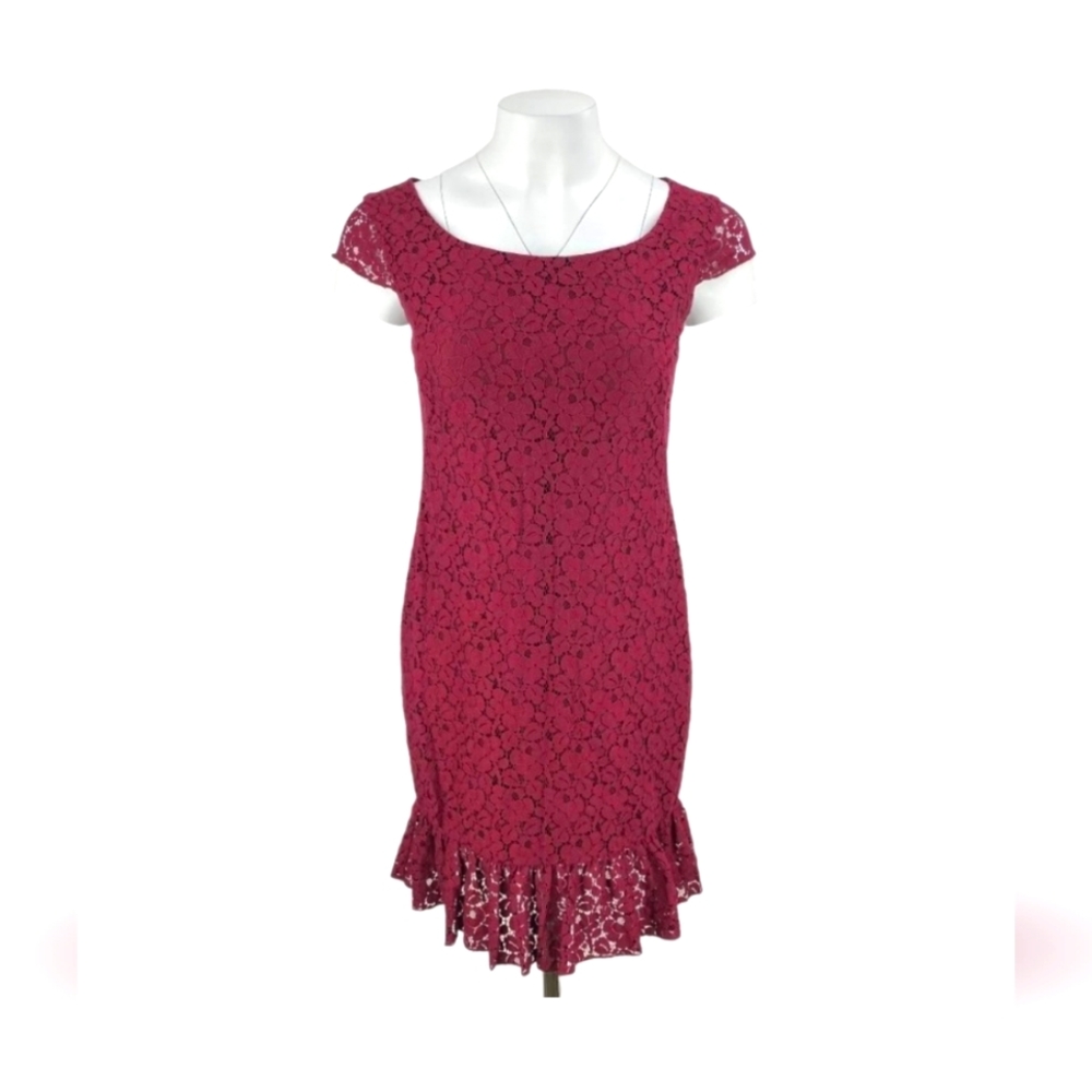 ARITZIA TALULA Burgundy Floral Lace Dress Size 4